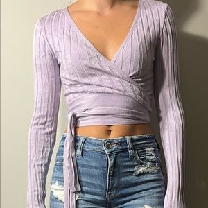 Forever 21 small lilac wrap shirt